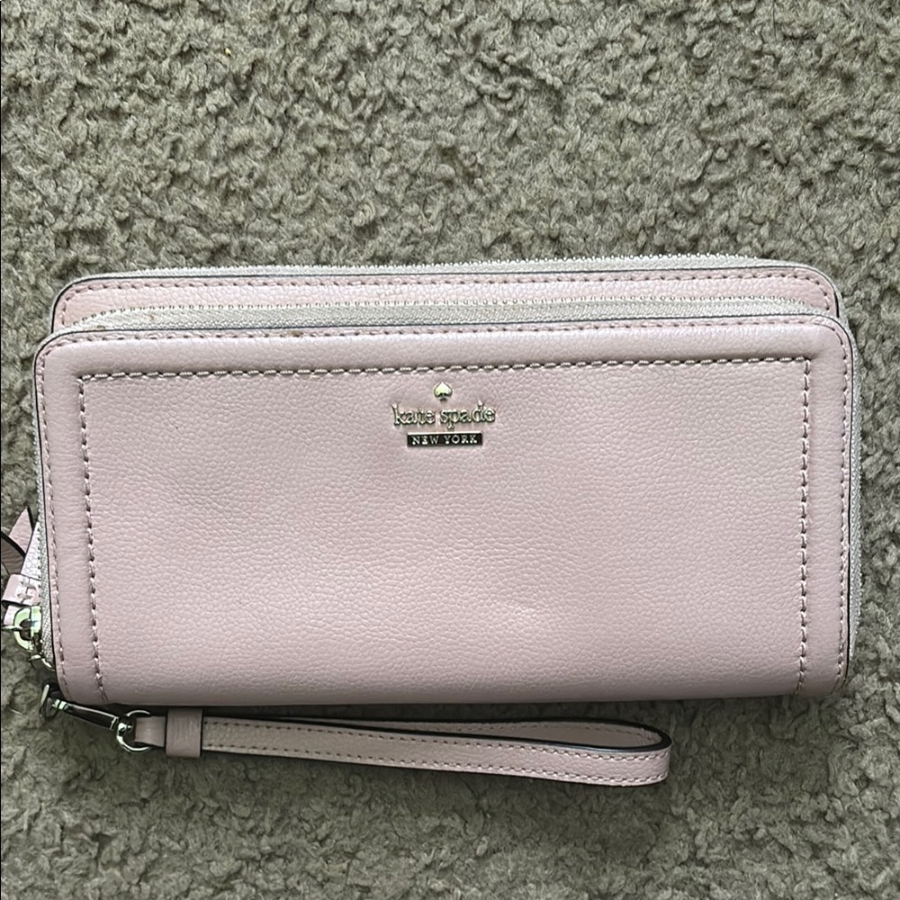 Kate Spade Pink Leather Wristlet Clutch